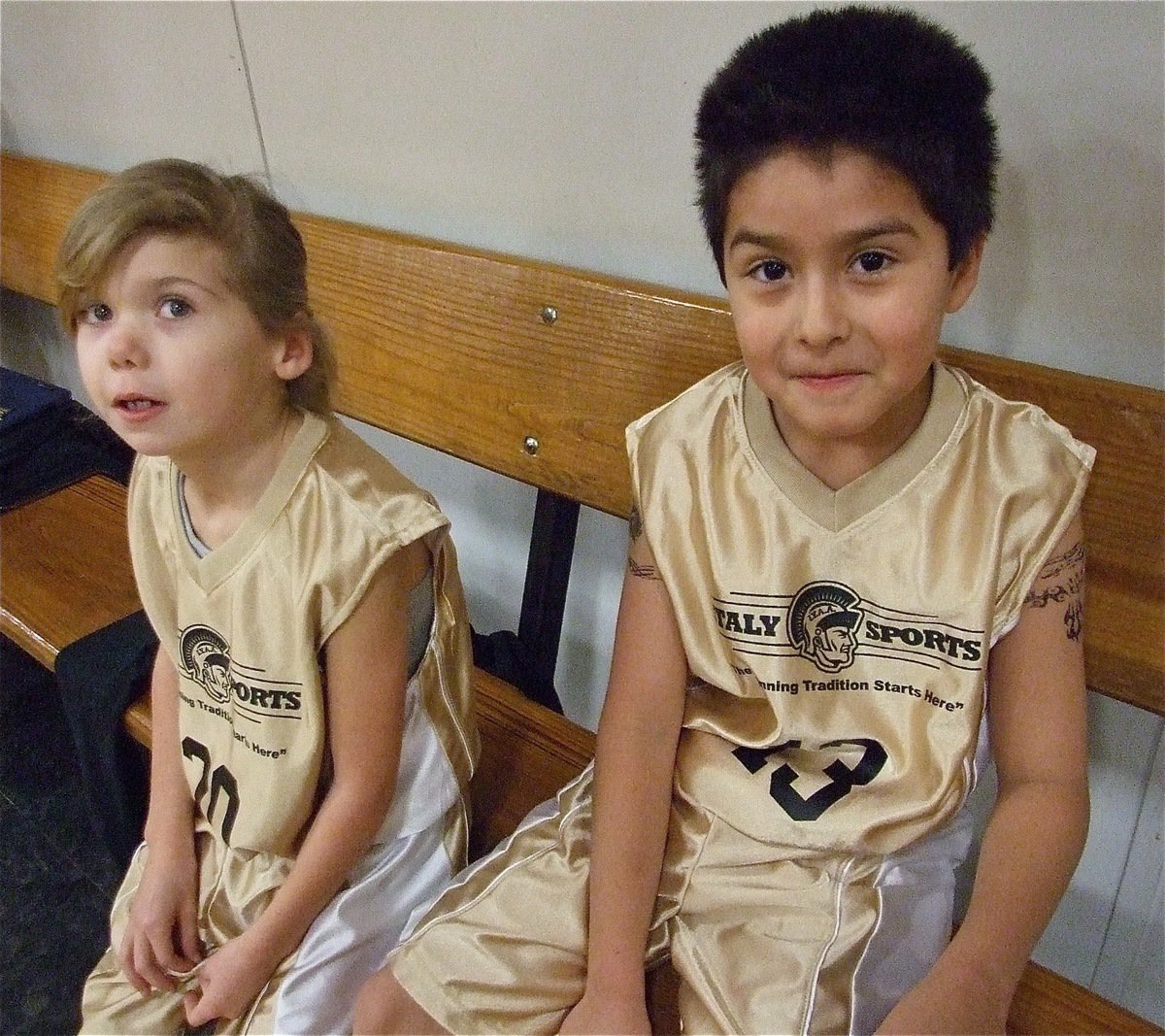 Image: Jaycee and Michael — Jaycee Coffman(20) and Michael Gonzalez(13) take a well deserved break.