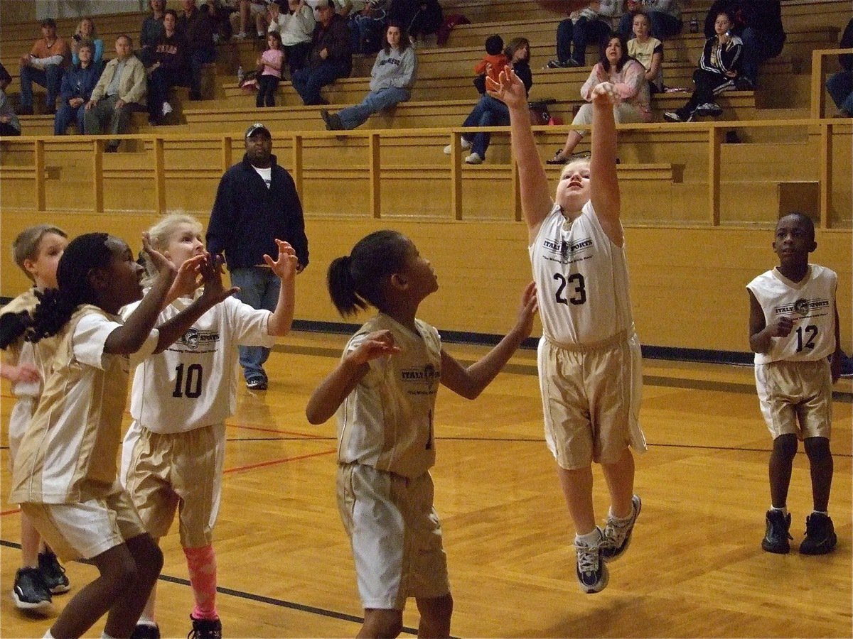 Image: Sydney shoots — Sydney Lowenthal(23) displays nice form while putting up a shot.