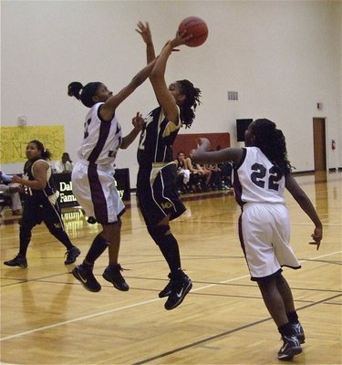 Image: Jaleecia Fleming — Senior forward Jaleecia Fleming(32) came out shooting against the Lady Eagles.