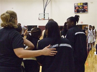 Image: 29-12, it’s Playoff time! — Coach Stacy McDonald joins her Lady Gladiators as they congratulate the Dallas Faith Family Lady Eagles on a good game. Italy won 29-12 and will play in the bi-district playoff game against the Bosqueville Lady Bulldogs this Monday, February 15 at 6:00 p.m. at West High School.