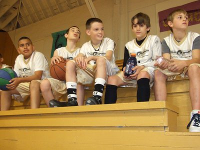 Image: Windham’s Warriors — David, Ryan, Ty, Levi and Caden enjoy watching the 3rd and 4th grade girls game before they play.