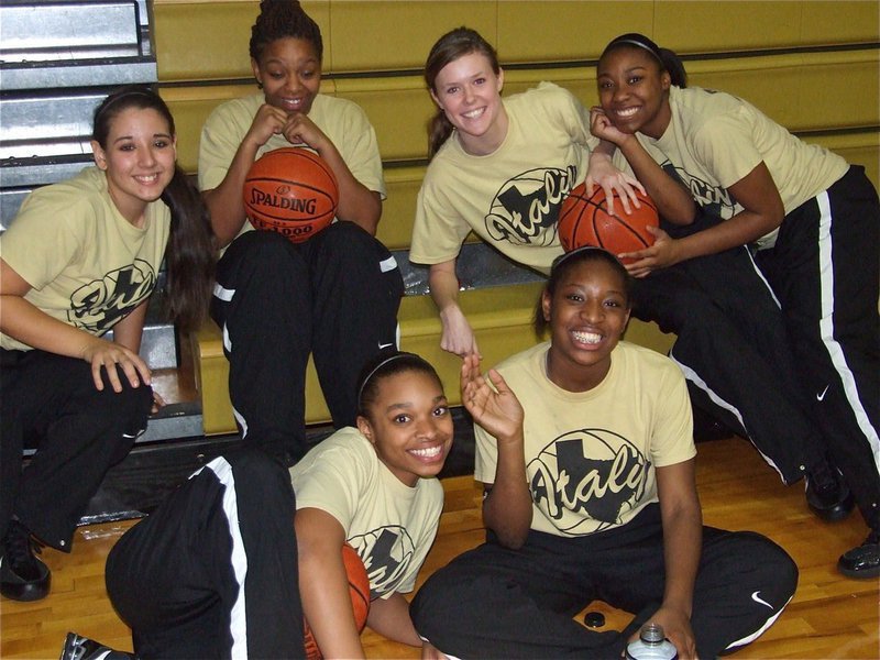 Image: All the pieces are coming together — Back row: Alyssa Richards, Jaleecia Fleming, Kaitlyn Rossa and Chante Birdsong. Front row: Kyonne Birdsong and Jameka Copeland. Don’t let those sweet smiles fool you. The Lady Gladiators are starting to gel and are ready to stomp their district competition.