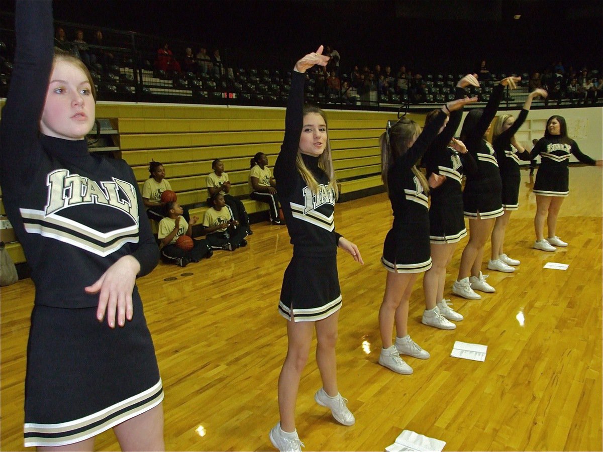 Image: IJH Cheerleaders — Backup has arrived. The Italy Junior High Cheerleaders help support the High School teams.