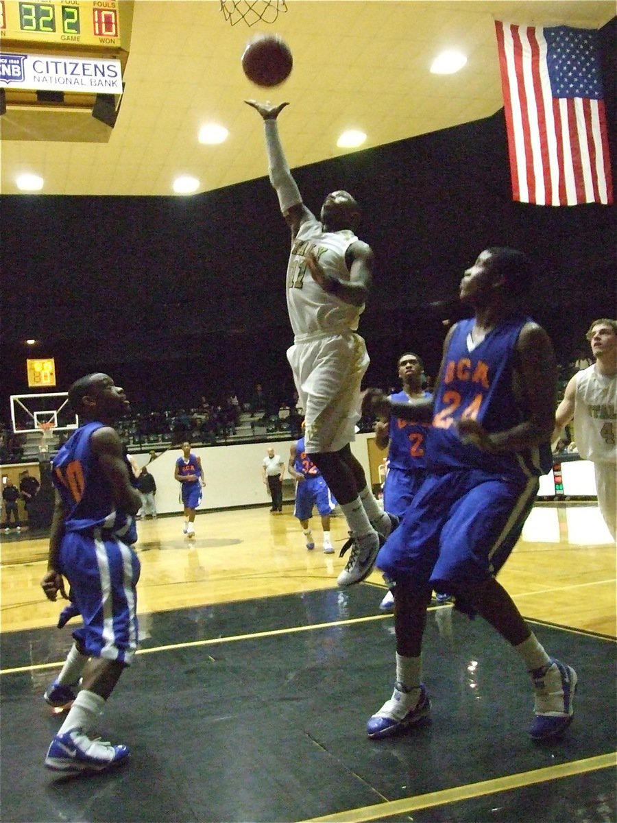 Image: Elevating their game — The Gladiators elevated their game as Jasenio Anderson(11) attacks Gateway from above.