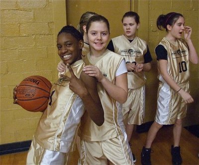 Image: We’re next! — Italy 24’s 5th &amp; 6th grade girls prepare to take the floor.