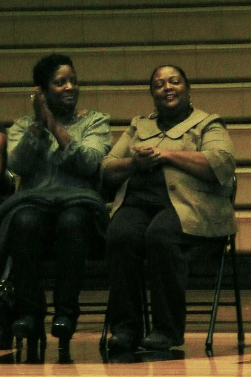 Image: Million dollar smile — Anita Snell surprised her sister, Vivian Moreland, during the assembly.