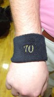 Image: Thinking of Bobby — The Gladiators wore black wristbands with a gold #70 sewn in to remember, #1 Gladiator Fan, Bobby Itson.