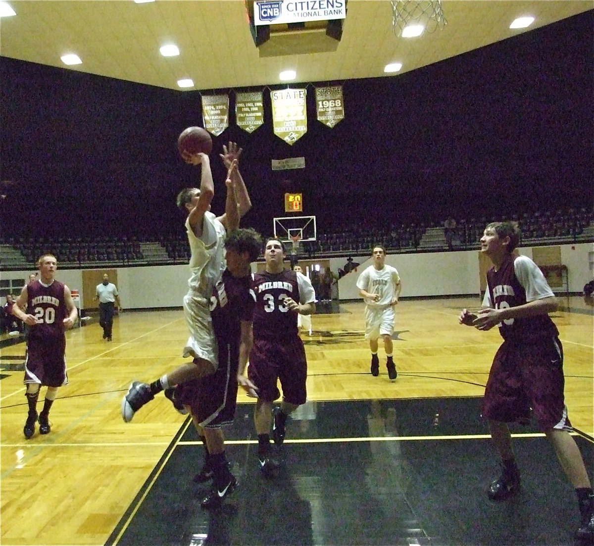 Image: Jase goes for it — Italy’s Jase Holden shoots over a Mildred defender