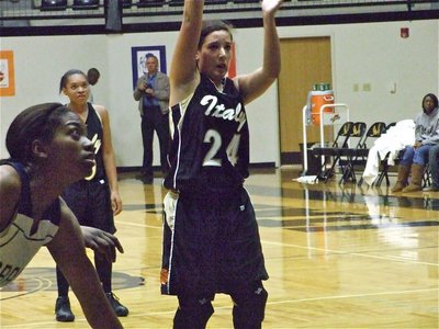 Image: Alyssa from the line — Alyssa Richards(24) shoots free throws in the Tournament Championship game against Grace Prep.