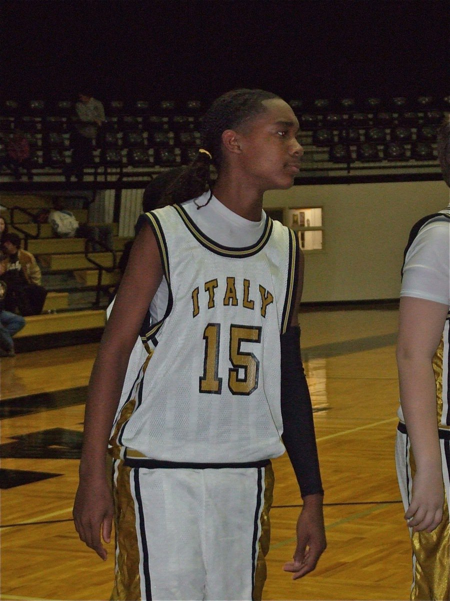 Image: Game time — 8th grader Treyvon Robertson(15) gets ready for war against Irving North Hills.