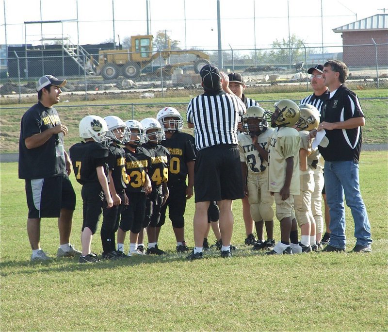 Image: The coin toss is… — Italy’s undefeated C-Team won the coin toss and eventually the conference championship, 21-0 over the Hubbard Jaguars. C-Team advances to the Superbowl in Hubbard and will play undefeated Palmer.