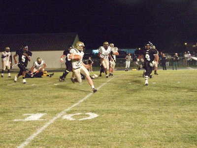Image: Go Kyle! — Sophomore Kyle Jackson(28) has added another dimension to the Gladiator offense.