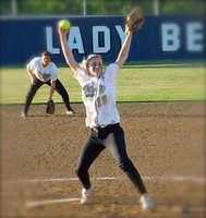 Image: Cloud of dust — Pitcher Courtney Westbrook, second baseman Cori Jeffords and the rest of the Italy Lady Gladiators breeze past Tolar in game 1 with a 7-0 victory.