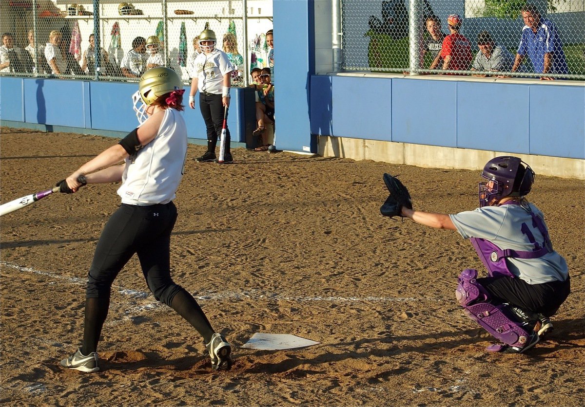 Image: Bump thumps it — Bailey Bumpus lifts the ball over Tolar’s defense for a double.