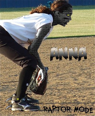 Image: Raptor Mode — Lady Gladiator shortstop Anna Viers goes “raptor mode” to help defeat the Tolar Lady Rattlers in game one.