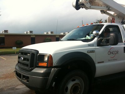 Image: Oncor on the job — Oncor responded quickly and got the power restored.