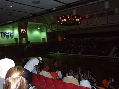 Image: Blackout before game — Once the lights were back on, the Kerens Bobcats shot lights out to win 85-61 over the Gladiators.
