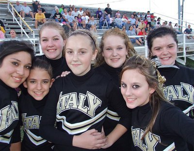 Image: 7-up — All seven of the Junior High/JV Cheerleaders did a funtastic job of keeping the spirit up.
