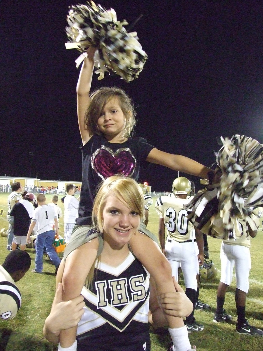 Image: Haley and Sierra — Cheerleaders, Sierra Harris and Haley, give Gladiator fans a lift.