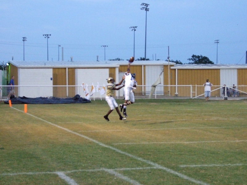 Image: Pirate steals the ball — With one big jump, a Chilton Pirate deflects the pass right out of the air.