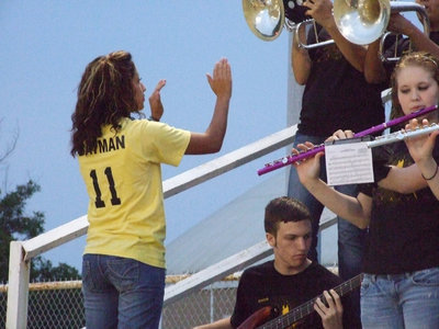 Image: Drum Major — Jessica Hernandez leads the Italy Regiment Band.