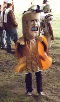 Image: Are you smiling? — The Gladiator mascot was all smiles on the sideline.