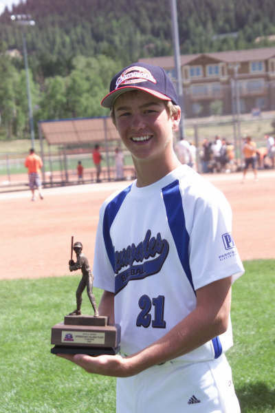 Image: Blake is Offensive MVP — Blake Laney took home the Tournament Offensive MVP award after hitting three home runs and knocking in 9 RBIs during the Super Series World Series week long tournament.