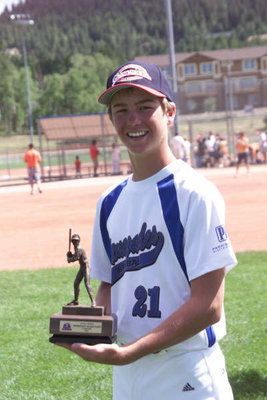 Image: Blake is Offensive MVP — Blake Laney took home the Tournament Offensive MVP award after hitting three home runs and knocking in 9 RBIs during the Super Series World Series week long tournament.