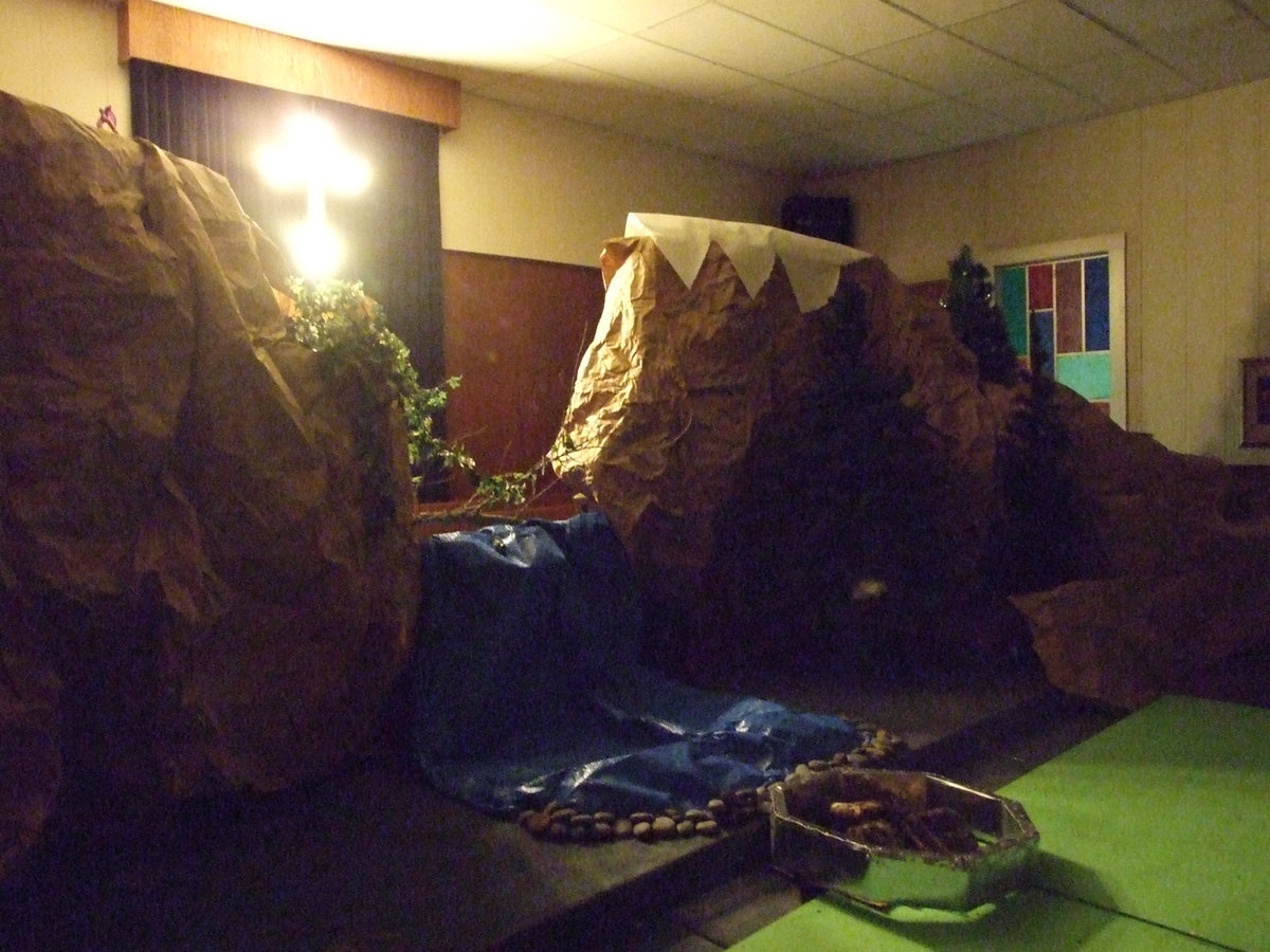 Image: Camping in the mountains — Even the sanctuary at the Methodist Church has been transformed into Camp E.D.G.E..