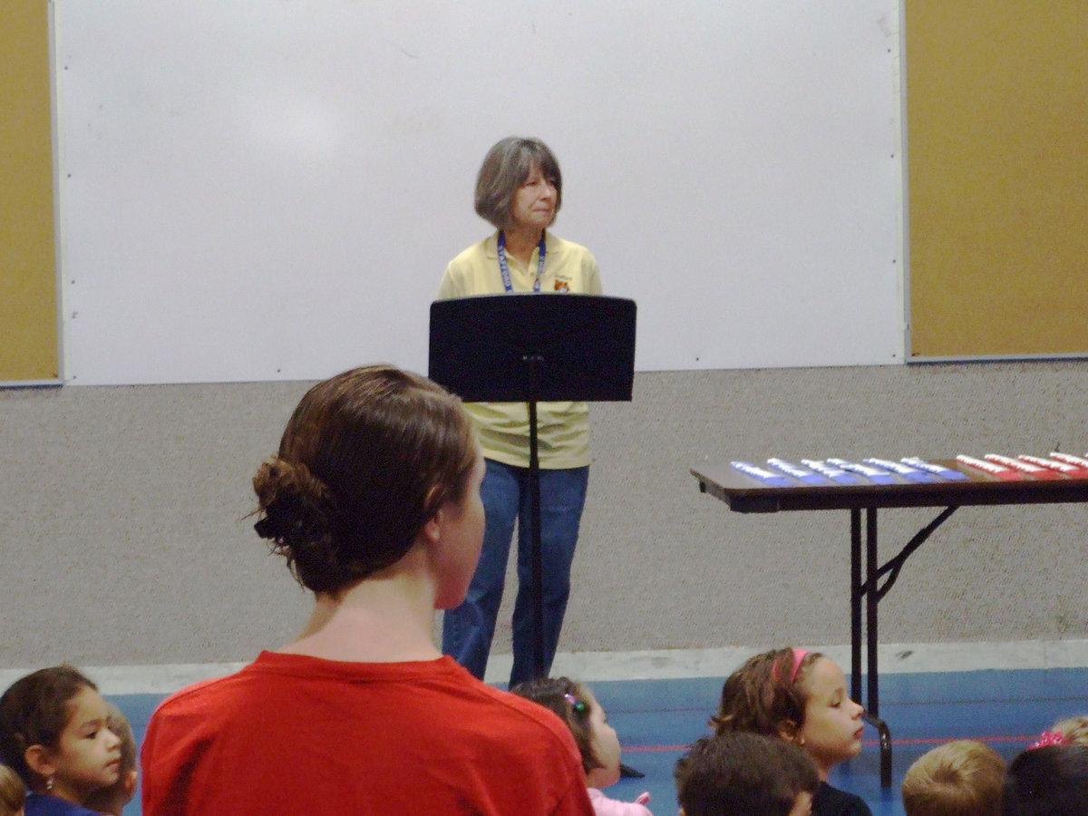 Image: Carolyn Maevers — Carolyn Maevers (principal), thanking all the parents for their much needed support and thanking them for coming to the assembly.