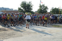Image: Tour d’Italia — The cyclists line up for the one minute warning.  The Lone Star Cyclists will converge upon the town on Friday night, some camping at Italy High School.  The rally will begin at 8:00 am Saturday morning on Main Street.  Get into gear and let’s ride!