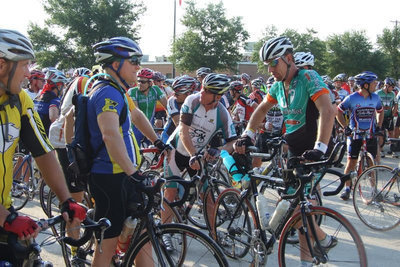 Image: Mr. Herald rides — Lead cyclist for this year’s race is former IHS principal, Scott Herald.  He is a member of a cyclists club in Temple, riding several races a year.