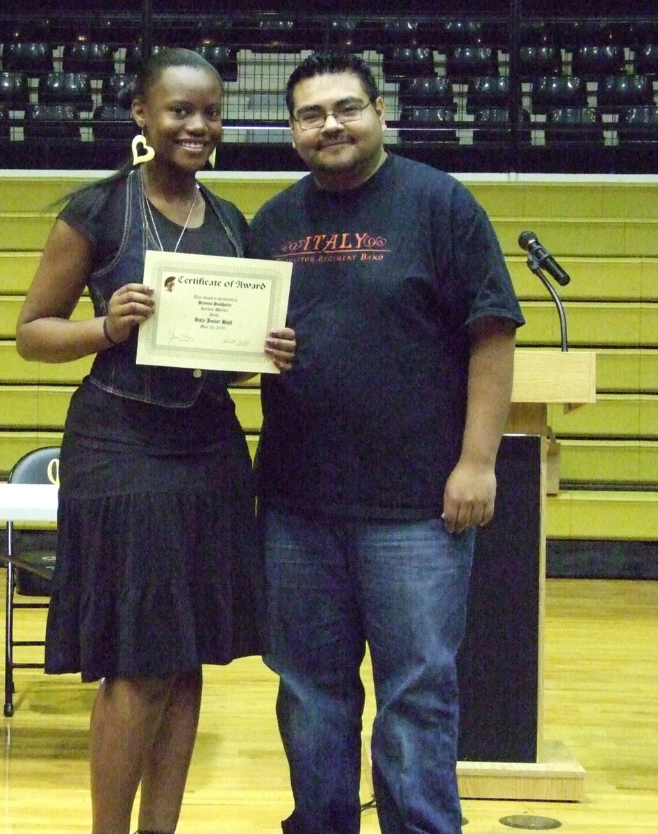 Image: Brianna Burkhalter — Among her many awards, Brianna received Hardest Worker in band.