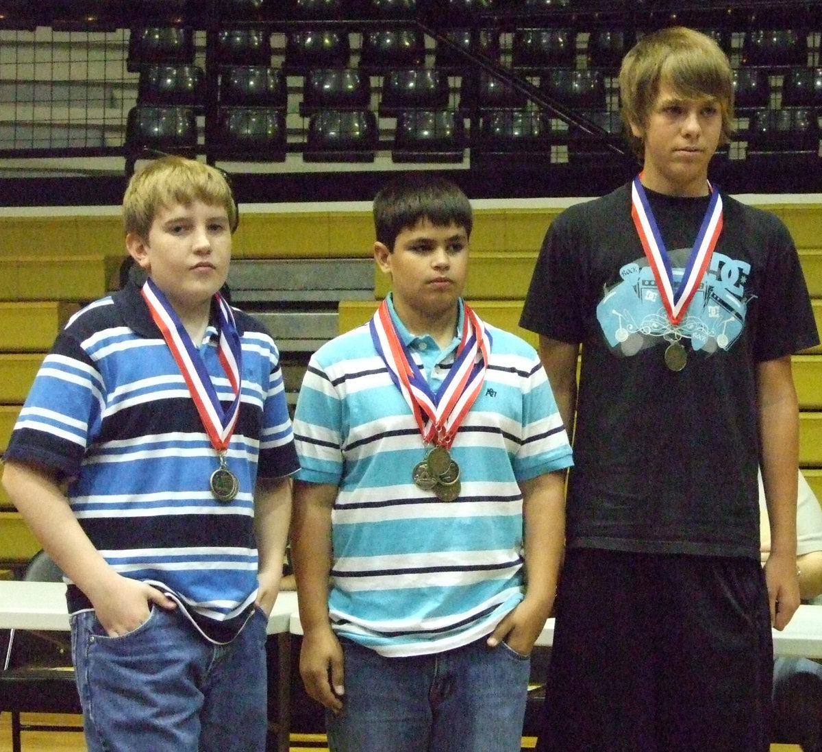 Image: Kirton, Jacinto, Hopkins — Brett Kirton, Reid Jacinto and Cole Hopkins had the highest averages for 8th grade.