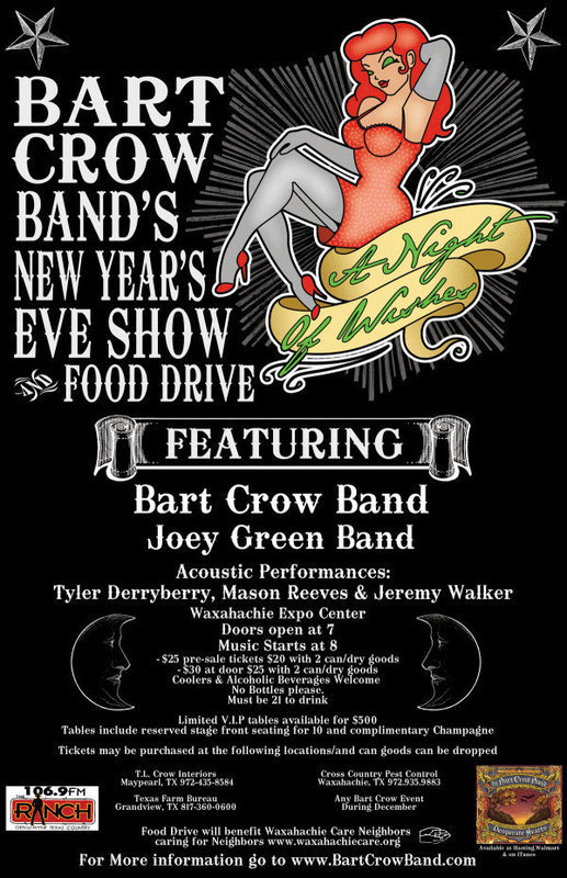 Image: The Bart Crow Band — The Bart Crow Band will play New Year’s Eve along with the Joey Green Band.  Acoustics included Tyler Derryberry, Mason Reeves and Jeremy Walker.