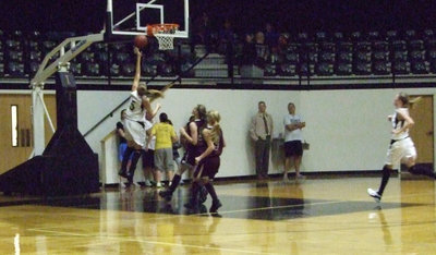 Image: DeMoss Provides Lay-up — #5 Becca DeMoss made 10 points Tuesday night.