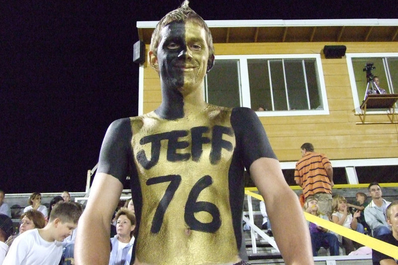 Image: One with Italy pride — Another fan with Italy pride, JT Norcross paints his chest black and gold.