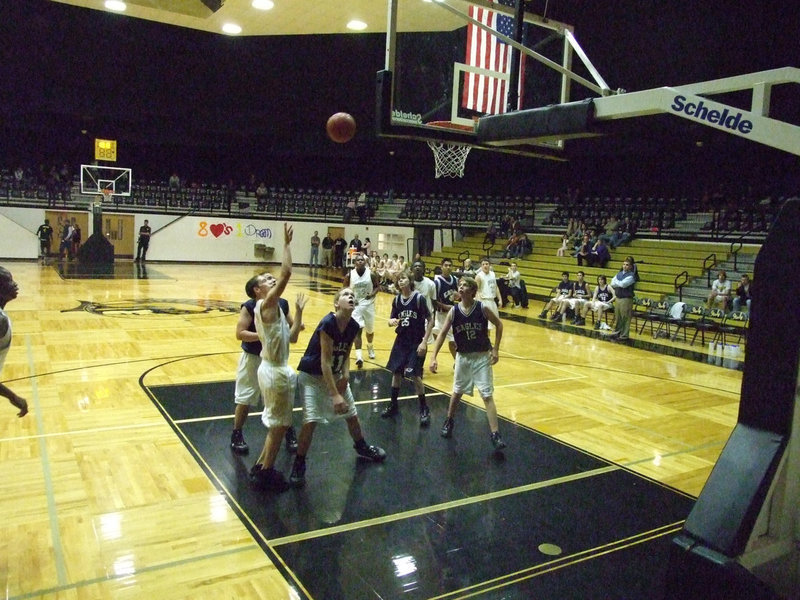 Image: Souder shoots — Brandon “Bam Bam” Souder scores inside.