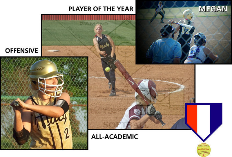 Image: Megan Richards — As a sophomore, third baseman Megan Richards receives Offensive Player of the Year and is All-Academic.