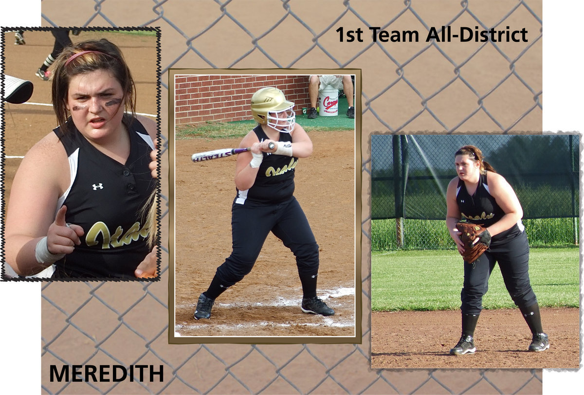 Image: Meredith Brummett — Senior left fielder Meredith Brummett receives 1st Team All-District.