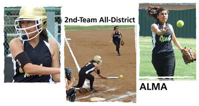 Image: Alma Suaste — As a sophomore, right fielder Alma Suaste receives 2nd Team All-District.