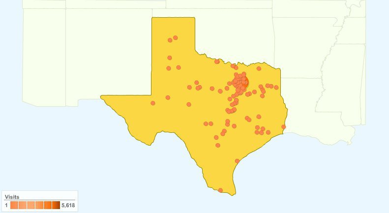 Image: Like a bulls-eye — Readers of the Italy Neotribune are like a bulls-eye over the Italy, Texas area.