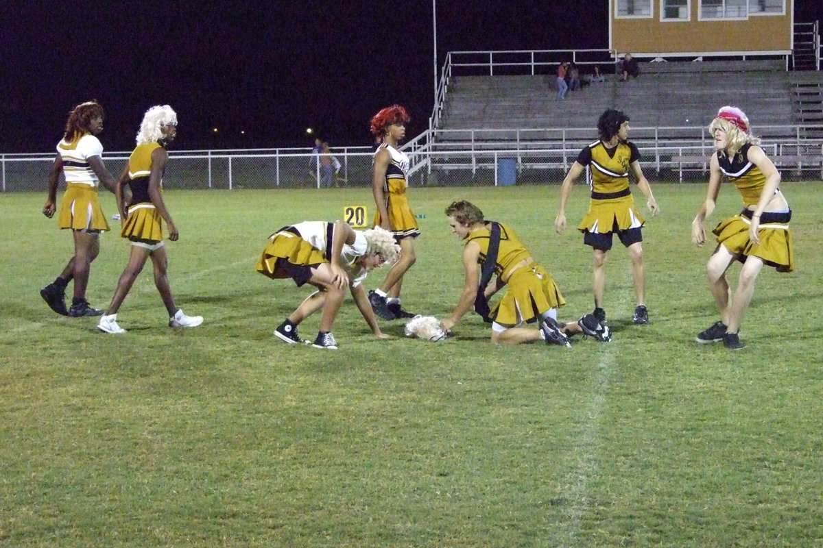 Image: Halftime antics — The nominees all danced to YMCA during halftime.