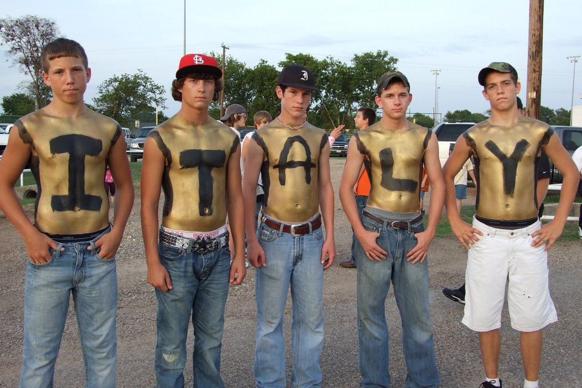 Image: ITALY PRIDE  — ITALY PRIDE shines through these freshmen.  This is the original group.