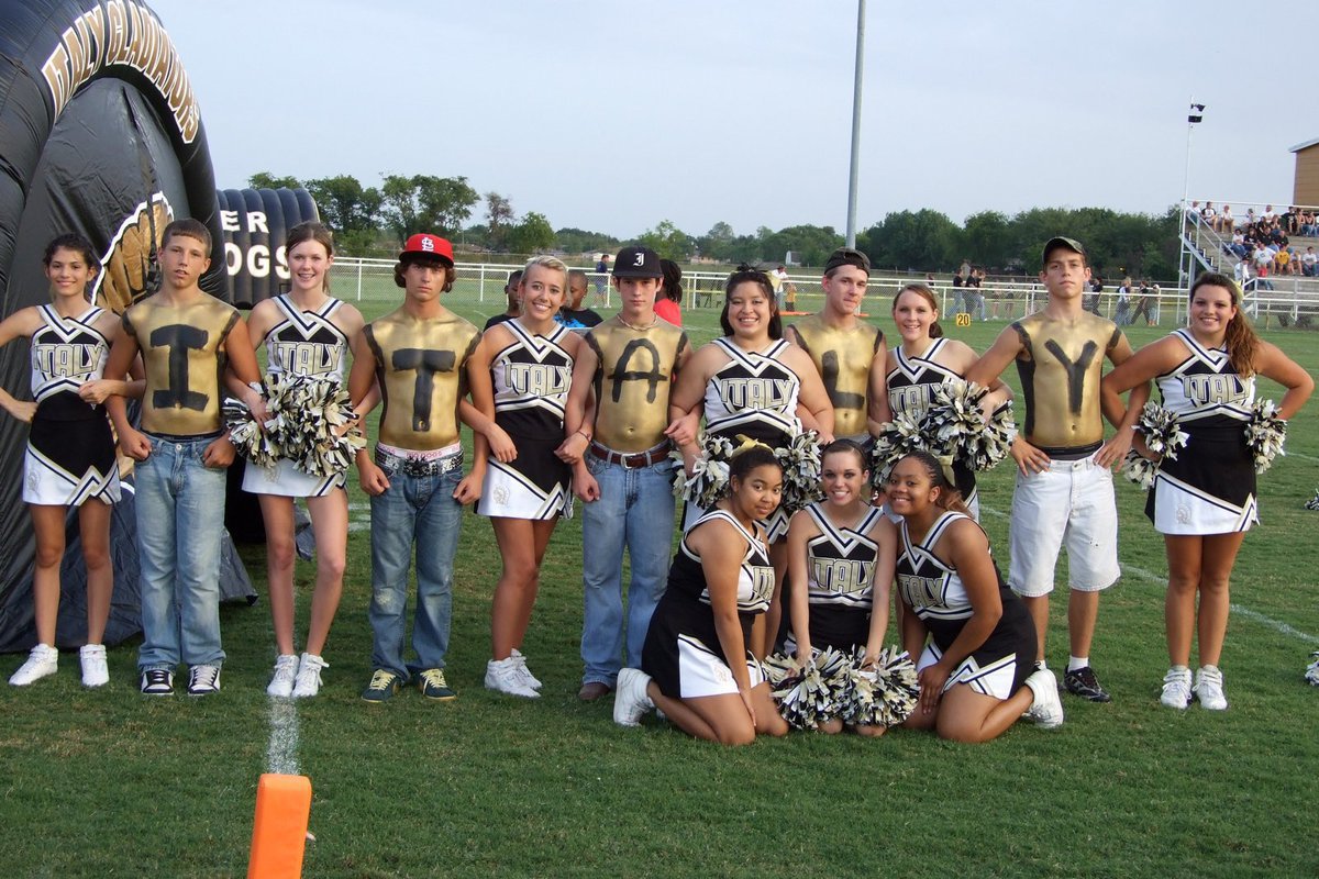 Image: ITALY PRIDE and Cheerleaders — Look in the stands at the Varsity football games and you can find ITALY PRIDE.