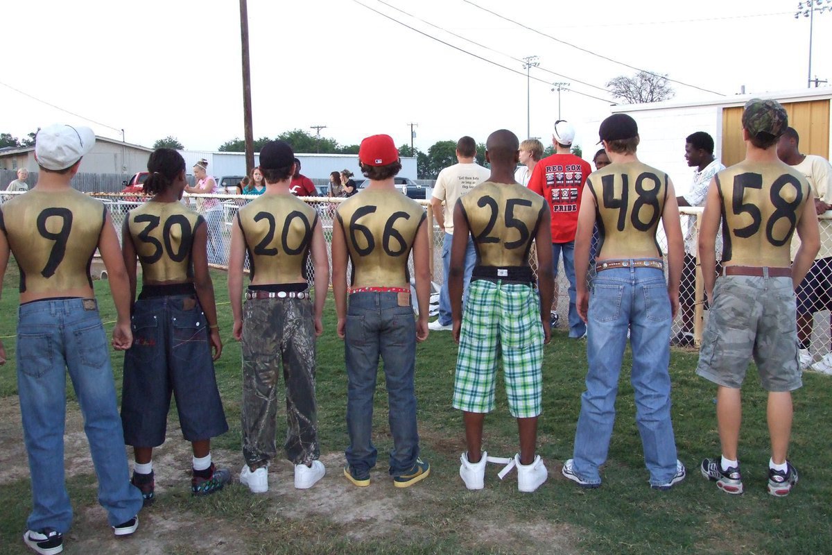 Image: ITALY PRIDE is back — Each of these young men chose a Varsity player to display upon their back.