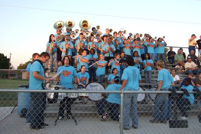 Image: The Italy Regiment Band — The Italy High School Regiment Band have fun in the stands.