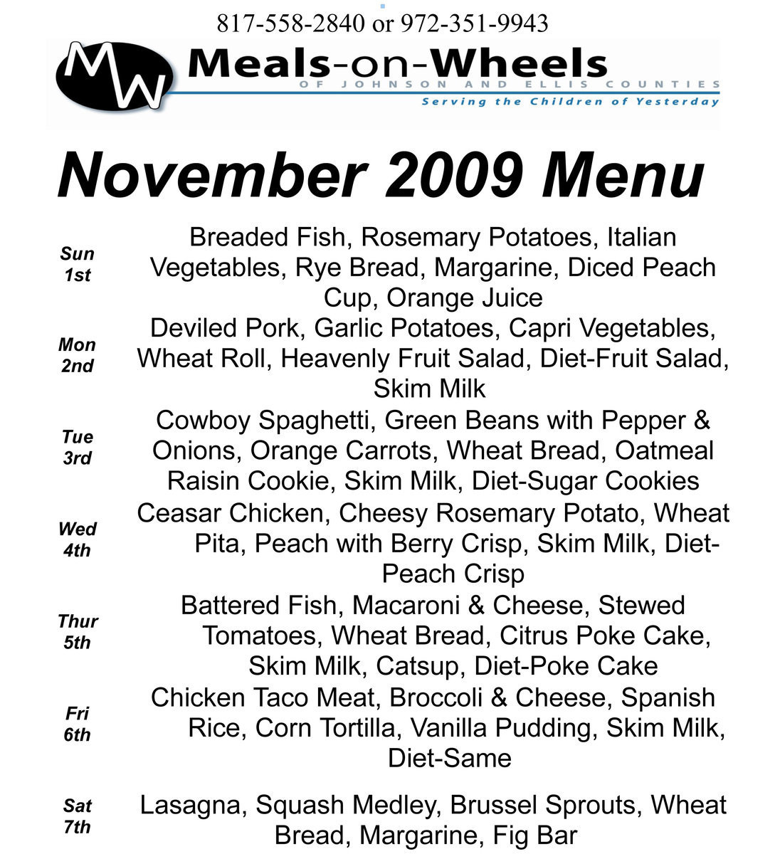 Image: November Menu-Page 1