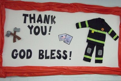 Image: Thank you Italy firefighters — Italy firefighters were honored with a lapel pin on Sunday.