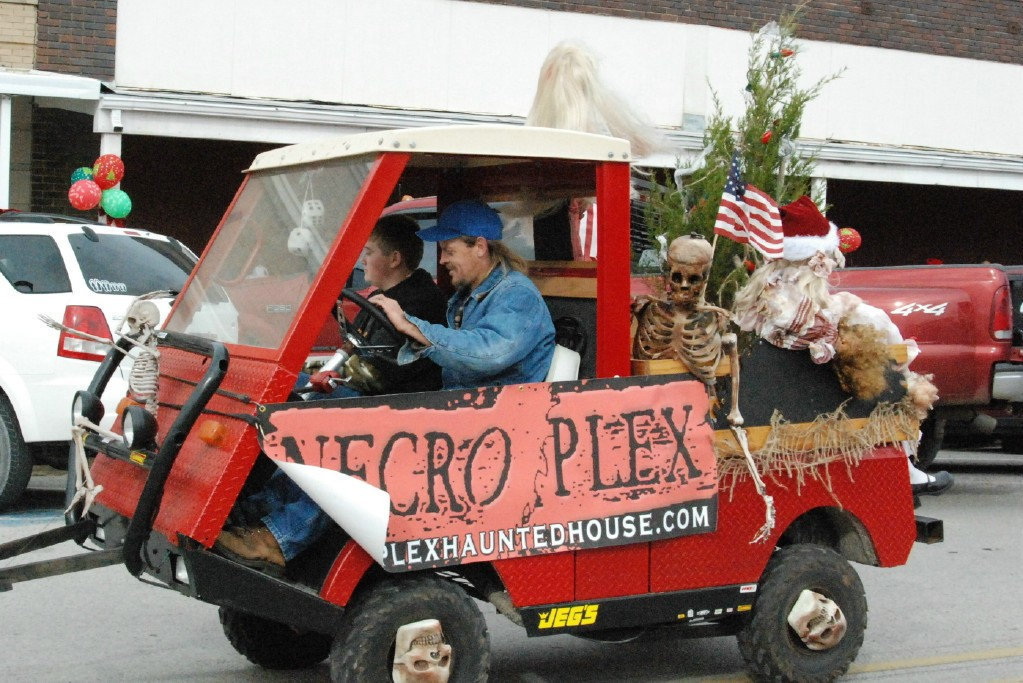 Image: Necro Plex Ghost Float — Necro Plex haunts the streets of Italy with a scary yet festive float .